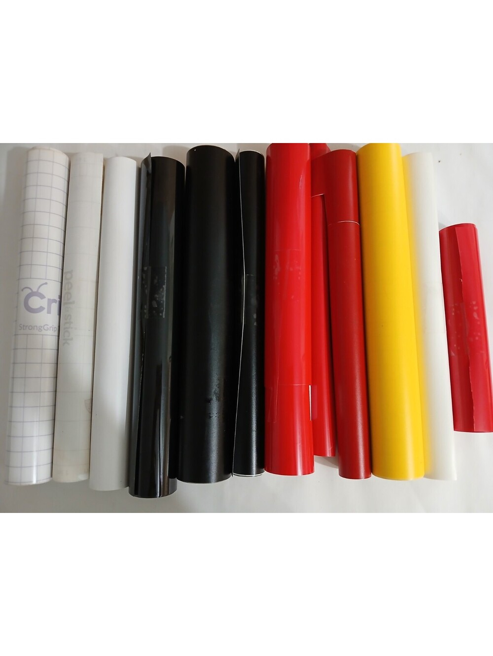 Cricut Vinyl Rolls Lot Various Sizes Colors Red Black Yellow